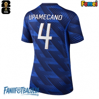 Franța Dayot Upamecano #4 Echipament de Fotbal Replică Mondial 2026 Femei Acasa